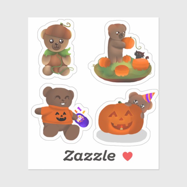 Adesivo Teddy Halloween Collection - Sticker Pack (Folha)