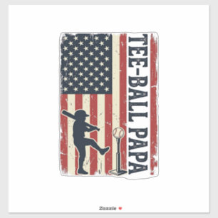 Adesivo Tee Ball Papai Bandeira Americana Camisa Vintage D