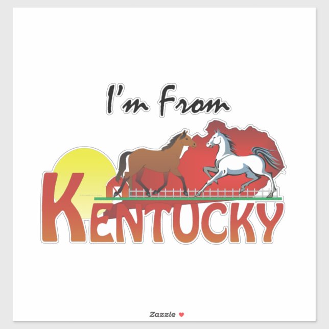 Adesivo TEE Eu sou de Kentucky (Folha)