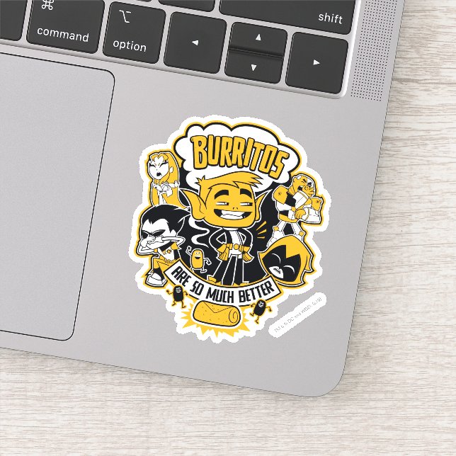 Adesivo Teen Titans Go! | Beast Boy "Burritos São Melhores (Detalhe)