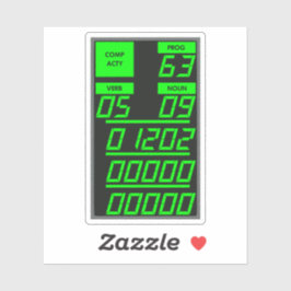 Adesivo Tela DSKY Apollo 11, Código de alarme 1202