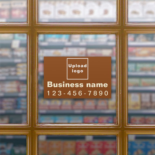 Adesivo Telefone Comercial no Retângulo Marrom Grande Vini (Criador carregado)