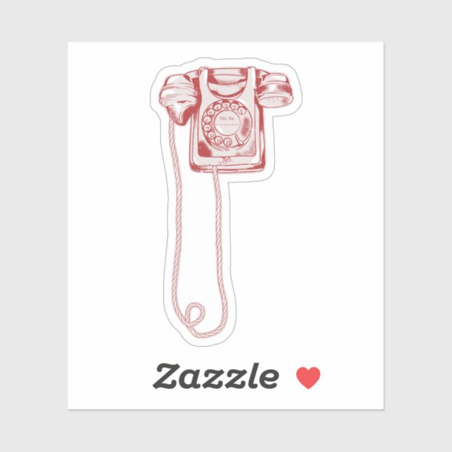 Adesivo Telefone de discagem rotativa de 80s (Folha)