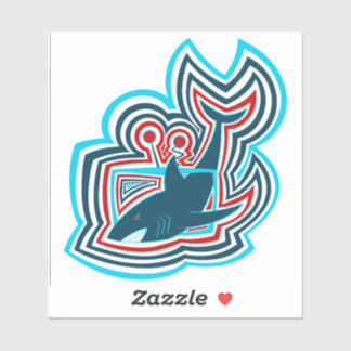 Adesivo Television Shark Graphic Ripples