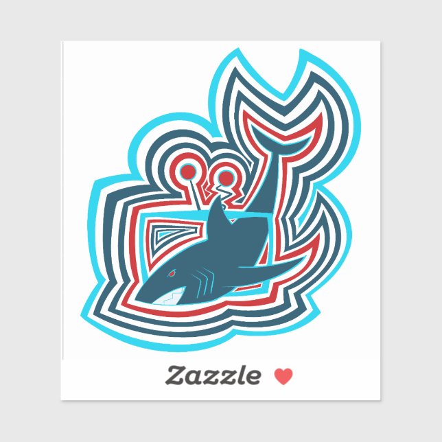 Adesivo Television Shark Graphic Ripples (Folha)