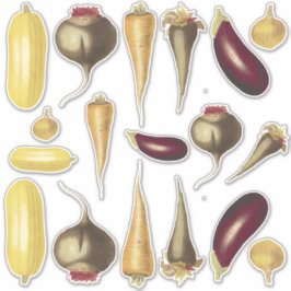 Adesivo Tema de Comida Colorida de Produtos Hortícolas Vin