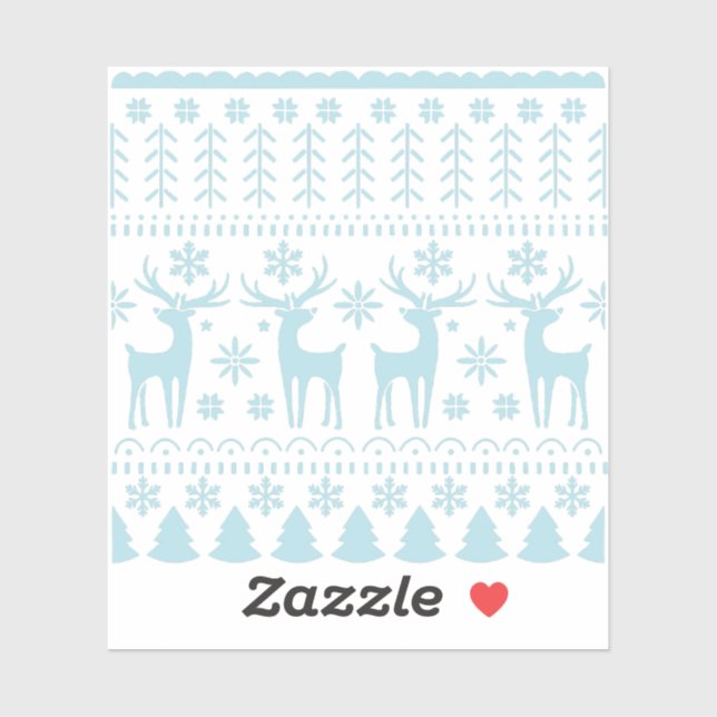 Adesivo Tema de inverno da Arte Popular do Ártico (Folha)