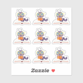 Adesivo Tema do Bookworm Roxo