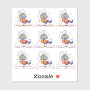 Adesivo Tema do Bookworm Roxo