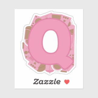 Adesivo Tema do café - Letra Q Vinheta-Vinil de Corte Pers