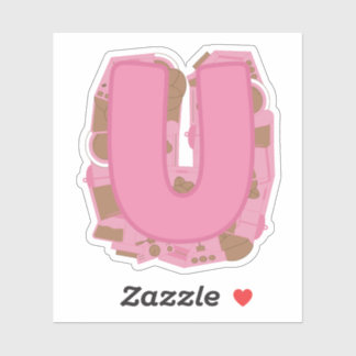 Adesivo Tema do Café - Letra U Vinheta-Vinil de Corte Pers