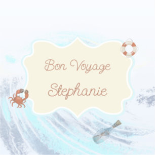 Adesivo Tema Oceano Bon Voyage Personalizado com Nome