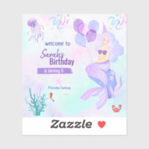 tema personalizado de sereia aniversariante roxo