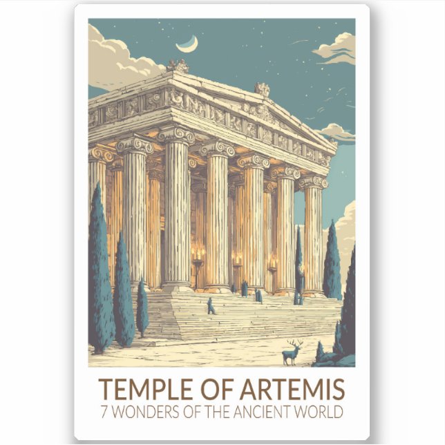 Adesivo Temple of Artemis Seven Wonders of the World Art (Frente)