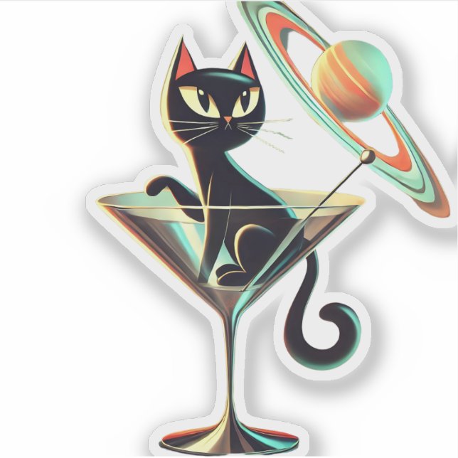 Adesivo Tempo de Futuro Atômico, Black Cat Martini (Frente)
