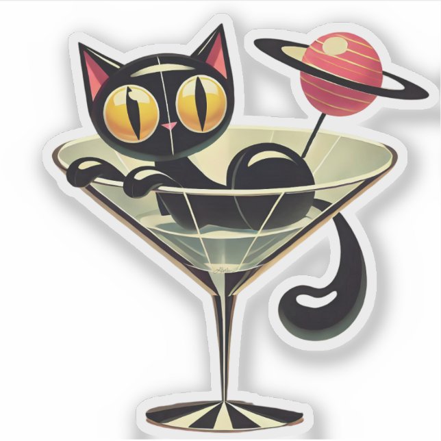 Adesivo Tempo de Futuro Atômico, Black Cat Martini (Frente)