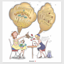 Adesivo Tempo de pausa mágica criativa com amigos