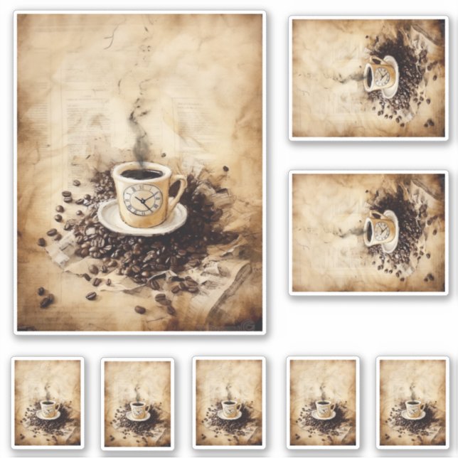 Adesivo Tempo do Café para uma xícara (Frente)