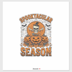 Adesivo Temporada Espetacular de Terror Abóbora Halloween 