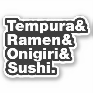 Adesivo Tempura & Ramen & Onigiri & Sushi das Comidas japo