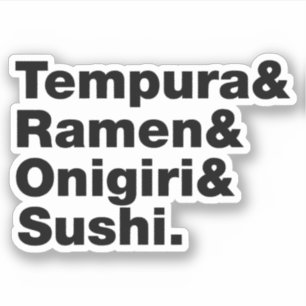 Adesivo Tempura & Ramen & Onigiri & Sushi das Comidas japo