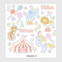 tenda de circo, animais e balões