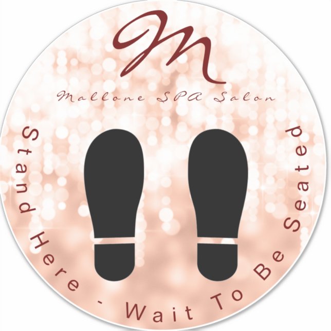 Adesivo Tendência Rosa Dourada com espumante SPA Salon Flo (Frente)