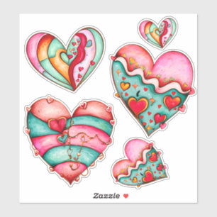 Adesivo Tendy Girly Hearts Custom-Cut Vinyl Sticker