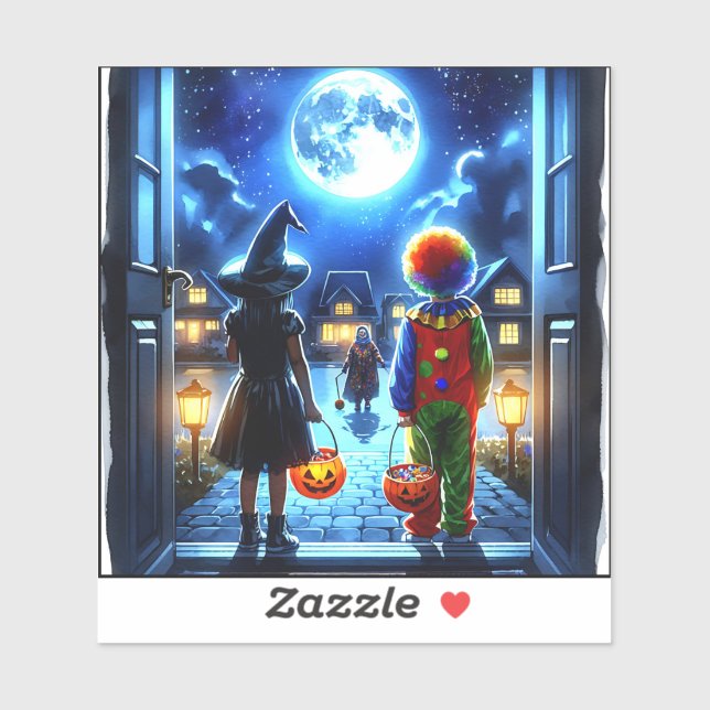 Adesivo Tenha um Dia das Bruxas Spooky (Folha)