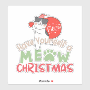 Adesivo Tenha um Natal meowy
