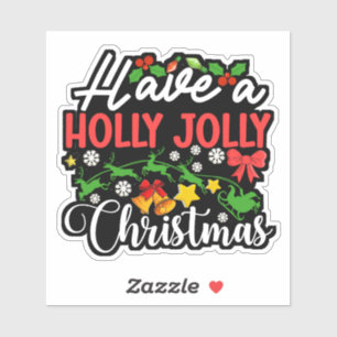 Adesivo Tenha Uma Holly Jolly Natal-86096