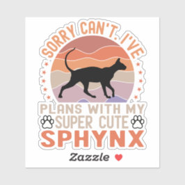 Adesivo Tenho planos com meu gato Sphynx