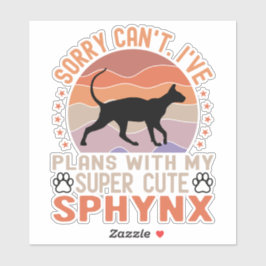 Adesivo Tenho planos com meu gato Sphynx