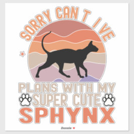 Adesivo Tenho planos com meu gato Sphynx