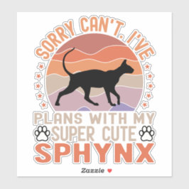 Adesivo Tenho planos com meu gato Sphynx