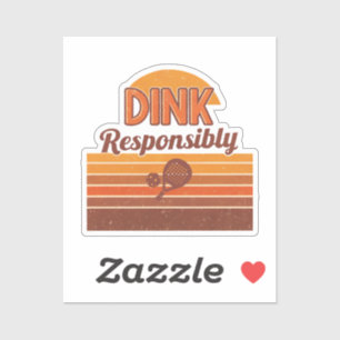 Adesivo Tênis de Pickleball Retro 'Dink Responsavelmente'