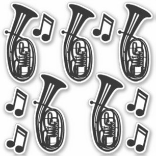 Adesivo Tenor Horn e Notas