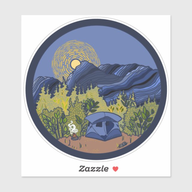 Adesivo Tent Camping Mountain Scenker (Folha)