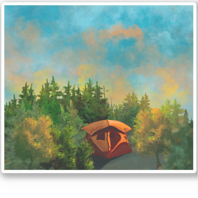Adesivo Tent Camping Wilderness Sticker (Frente)