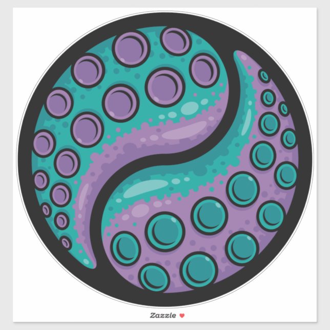 Adesivo Tentacle Yin Yang (Folha)