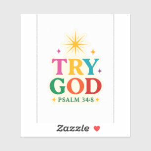 Adesivo Tente Deus - FaithFuel Sticker para o dia a dia