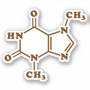 Adesivo Teobromina - Teobromina - Fórmula Química Molecula