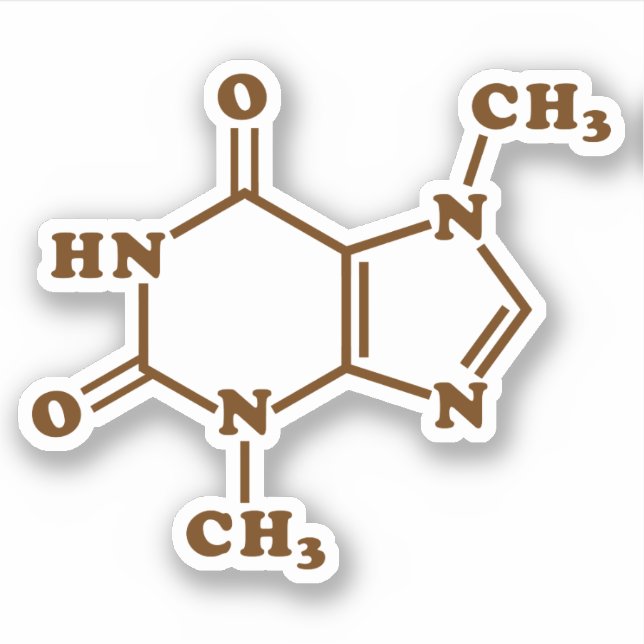Adesivo Teobromina - Teobromina - Fórmula Química Molecula (Frente)