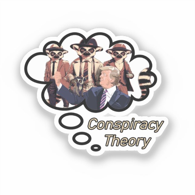 Adesivo Teoria da Conspiração de Lemur (Frente)