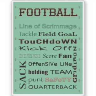 Adesivo Terminologia de futebol do FOTBALL