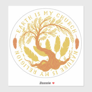 Adesivo Terra é Minha Igreja, Natureza é minha Religião