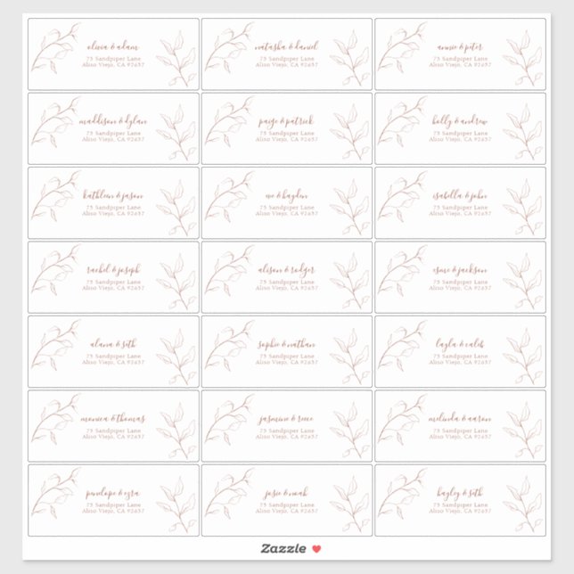 Adesivo Terracotta Burnt Orange Botanical Guest Address (E (Folha)