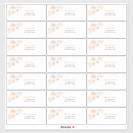 Adesivo Terracotta Floral Line Art Guest Endereço