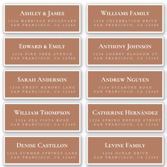 Adesivo Terracotta Guest Address Labels ORDER 6" ou 8"! (Frente)