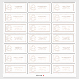 Adesivo Terracotta Leafy Crest Monograma Endereço de Convi